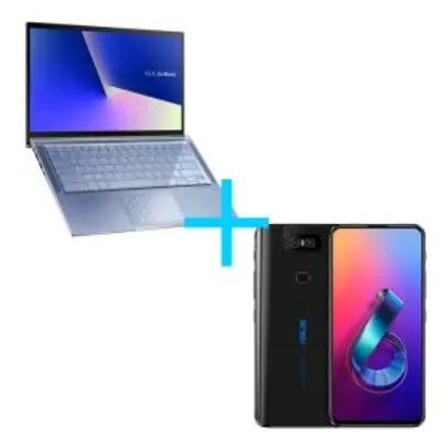 Notebook ASUS ZenBook UX431FA-AN202T Azul Claro Metálico + Smartphone ASUS ZenFone 6 8GB/256GB Preto