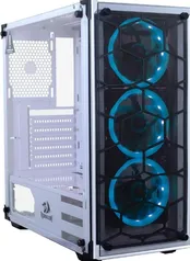 Gabinete Gamer Redragon Wheel Jack White, Mid Tower, RGB, Lateral e Frontal em Vidro, Branco - GC-60