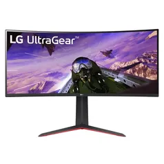 Monitor Gamer LG Ultragear LG 34 Curvo LED WQHD, UltraWide, 160Hz, 1ms, DisplayPort e HDMI, AMD FreeSync Premium, HDR10, 99% sRGB - 34GP63A-B