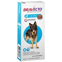 Bravecto Cães de 20 até 40kg Bravecto para Cães, 20 a 40kg,