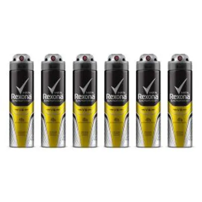 Kit Desodorante Rexona Men V8 48 horas Aerosol Masculino 150ml com 6 unidades - Incolor | R$47