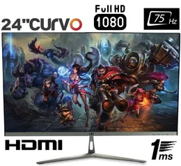 Monitor Gamer Curvo 24" 1ms 75 Hz Full HD - HQ24C75H1MS | R$809