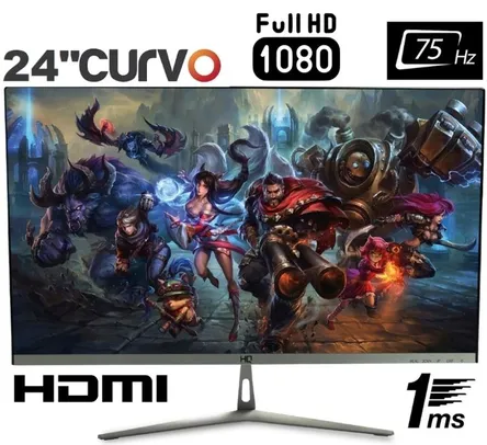 Monitor Gamer Curvo 24" 1ms 75 Hz Full HD - HQ24C75H1MS | R$809