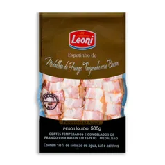 Espetinho de Medalhão de Frango Temperado com Bacon Leoni 500g