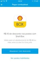 R$10 OFF em Abastecimento na Shell Box no Mercado Pago