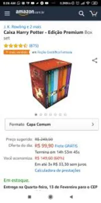 Harry Potter Edição Premium por R$84,91 e Frete Grátis