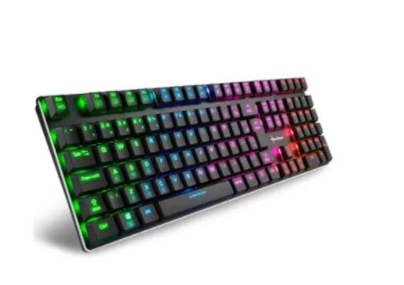 Teclado Mecânico Gamer Sharkoon PureWriter RGB, Switch Kailh Red, ABNT2