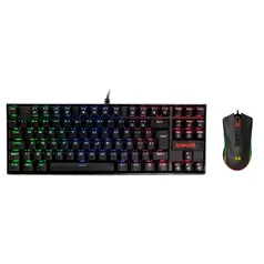 Kit Gamer Redragon - Teclado Mecânico Kumara, RGB, Switch Outemu Blue, PT + Mouse Cobra M711, Chroma, 10000DPI - S118