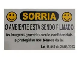 PLACA SORRIA O AMBIENTE ESTÁ SENDO FILMADO - ALUMÍNIO [FRETE GRÁTIS NO APP AMERICANAS]