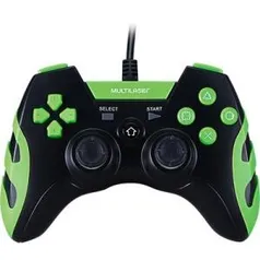 Controle Playstation 3/PS2/PC preto/verde JS081 - Multilaser - R$55