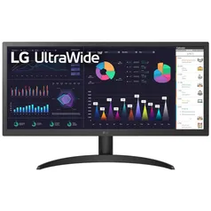Monitor LG Ultrawide 26 Polegadas, Ips Full HD 21:9 (2560 X 1080), HDR10, AMD Freesync 1ms (MBr) 75hz - 26wq500-b.awzm