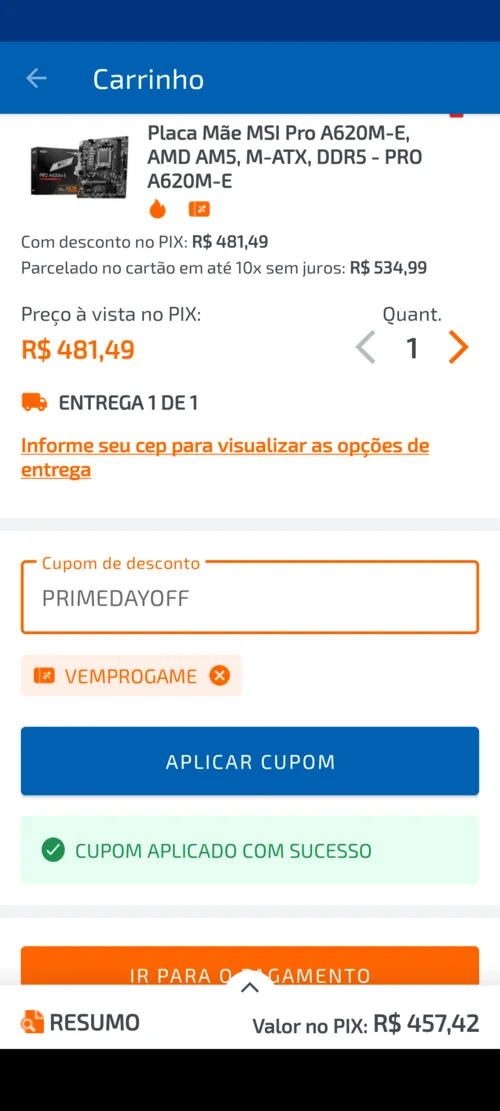 Imagem na descrição da promoção