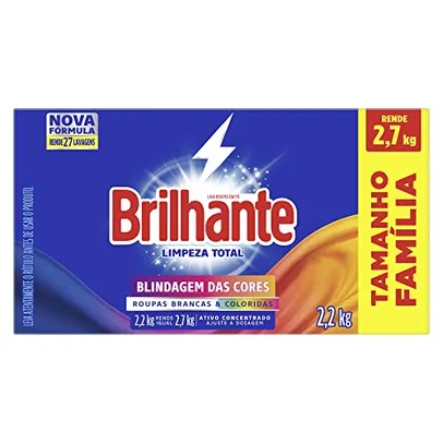 [Rec/5un R$98] Brilhante Limpeza Total - Sabão Em Pó 2 2Kg