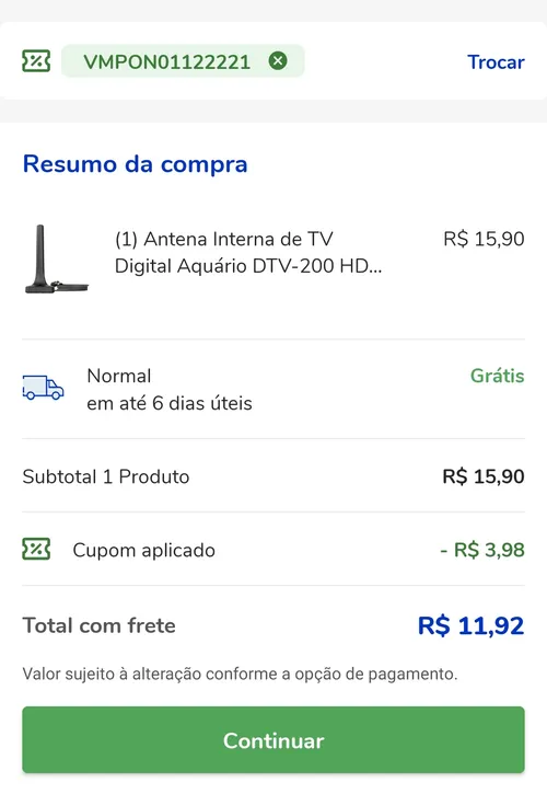 Imagem na descrição da promoção