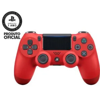 Controle sem Fio PS4 Dualshock Vermelho - Sony 1x cartão + (AME R$ 22,00)