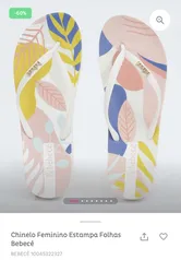 Chinelo Feminino Bebecê Estampado Floral | R$20