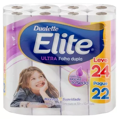 Papel Higiênico Folha Dupla Ultra 30m 24 Unidades ‎Elite Duallete