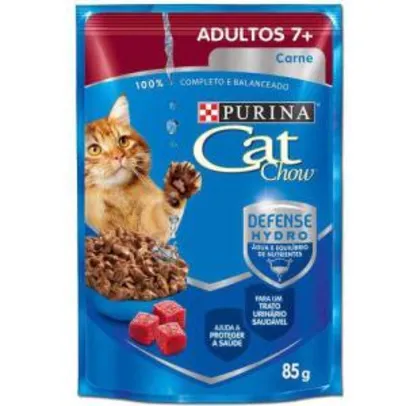 Ração Nestlé Purina Cat Chow Adultos 7+ Sachê Carne ao Molho - 85 gr - R$0,99 - 33%off - FG Prime
