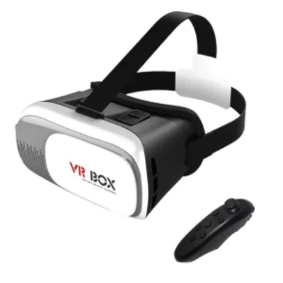 Óculos Realidade Virtual 3D Blu-Ray 2ª Geração + Controle Bluetooth Preto