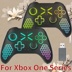 Controle sem fio com flash RGB para XBOX Android iPhone PC, giroscópio de 6 eixos, 2.4G