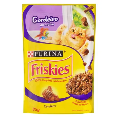 PURINA FRISKIES Ração Úmida Gatos Adultos Cordeiro ao molho 85g | R$ 1,3