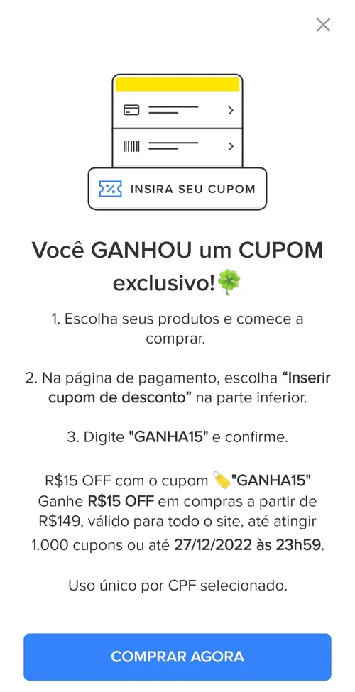 Imagem na descrição da promoção