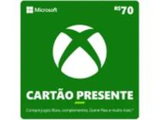 [App] Cartão Presente Digital Xbox R$ 70,00 Microsoft