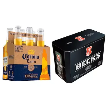 [VIP/APP] Kit Cerveja Corona Extra 6 Unidades + Cerveja Becks Puro Malte 8 Unidades