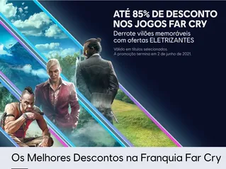 Vários jogos da franquia Farcry com até 85% de desconto + cupom de 20% LEGEND20