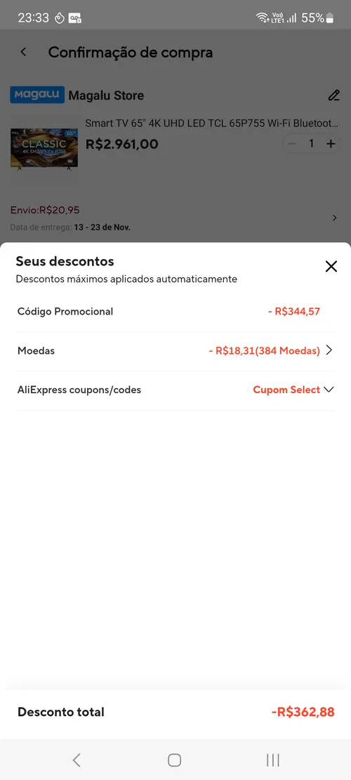 Imagem na descrição da promoção