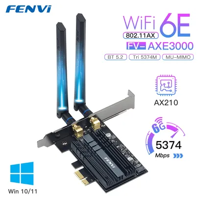 Adaptador PCIE Wi-fi 6e Fenvi FV-AXE3000
