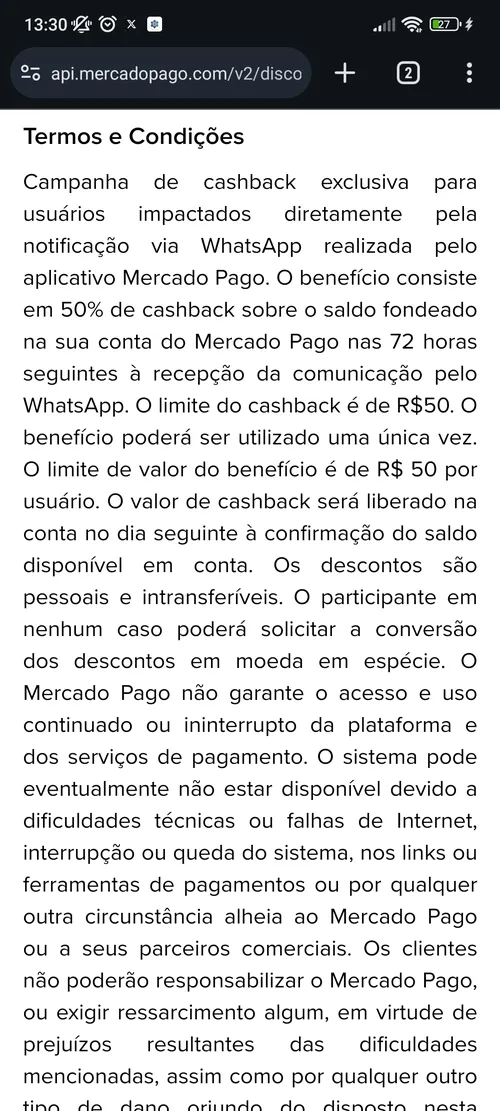 Imagem na descrição da promoção