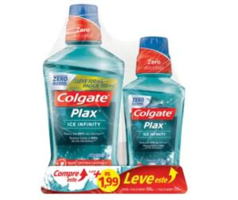 Kit Enxaguante Bucal Colgate Plax Fresh Mint 500ml + 250ml | R$12