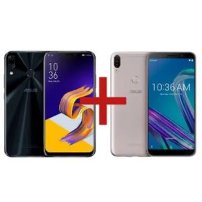 ZenFone 5 4GB/64GB Preto + ZenFone Max Pro (M1) 4GB/64GB Prata | R$ 1400