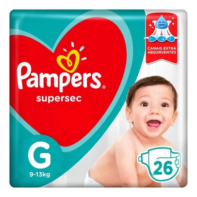 Fralda Pampers Descartável Supersec  G - 26 Unidades