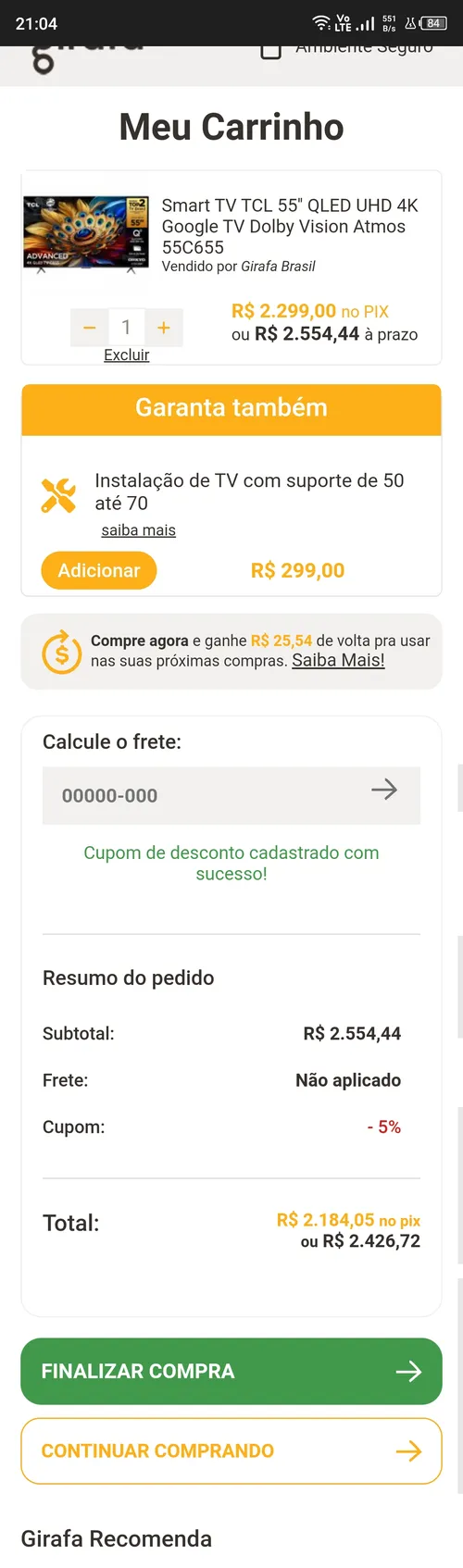 Imagem na descrição da promoção