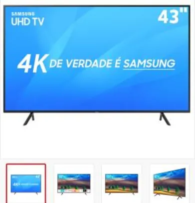 Smart TV LED 43" UHD 4K Samsung 43NU7100 com HDR