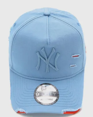 Boné New Era 940 New York Yankees Azul a-frame destroyed rasgadinho