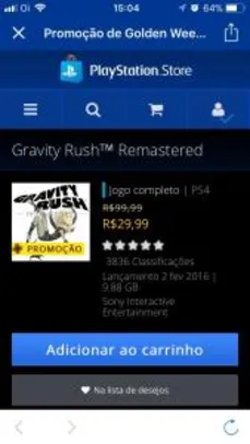 Gravity Rush Remastered - Ps4 - R$30