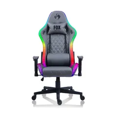 Cadeira Gamer Fox Racer RGB Cinza com Iluminação (Led)