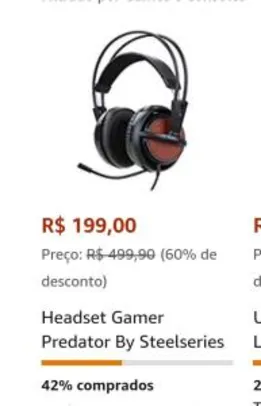 [AMAZON] Oferta Headset Acer Predator (parcelado e para alguns lugares frete grátis) Preço original R$499