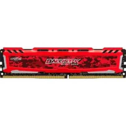 Memória Crucial Ballistix Sport LT 8GB 2666Mhz DDR4 CL16 Red  - R$320