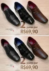 2 pares de sapatos sociais por R$70