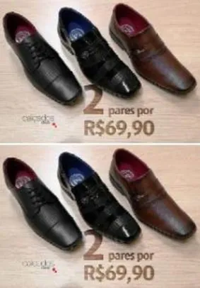2 pares de sapatos sociais por R$70