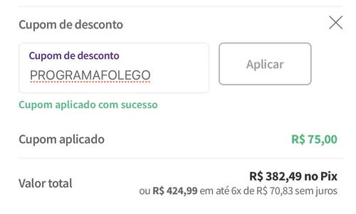 Imagem na descrição da promoção