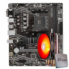 Kit Upgrade MSI B550M PRO + AMD Ryzen 5 5600X 4.6GHz + Deepcool Gammaxx 400 V2 Red | R$2.099