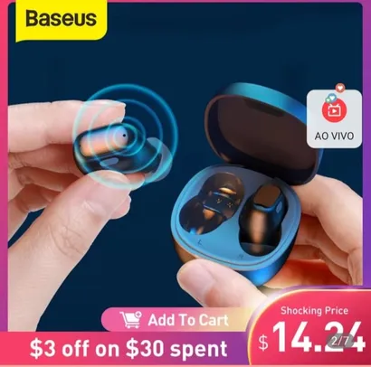 Baseus WM01 TWS Bluetooth  | R$ 18