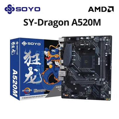 [COM IMPOSTO + MOEDAS] SOYO AMD A520M mATX Ryzen AM4 M.2 NVME Dual Channel DDR4 - AliExpress