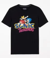 Camiseta Masculina Sonic - Manga Curta | R$20