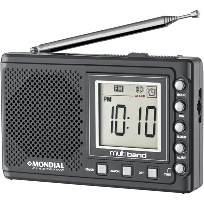 [Reembalado]Rádio Portátil Mondial Multi Band II RP-04 AM/FM - Grafite